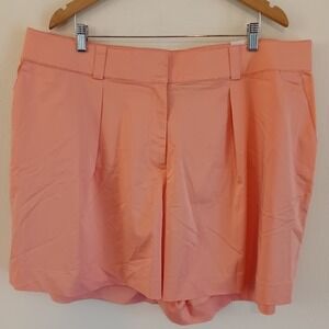 NWT LANE BRYANT The Chino Collection Mid-Rise Short Sz 24 Peach Wide Leg Casual
